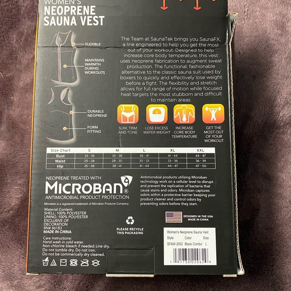 NEW WITH TAGS. Women’s neoprene sauna vest . Size large. - Picture 2 of 6